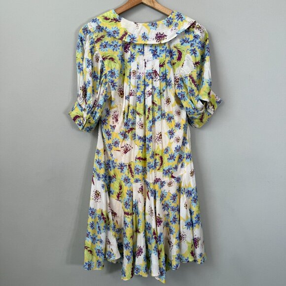 NWT Free People Sugar Crush Mini Dress Women's Medium Lemon Combo Floral Flowy - Picture 11 of 16